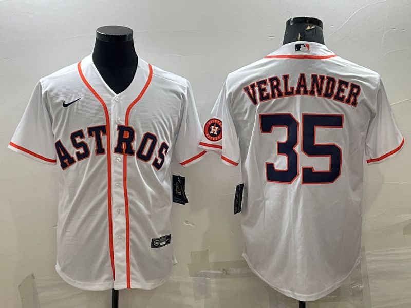 Men Houston Astros #35 Verlander White Game Nike 2022 MLB Jersey